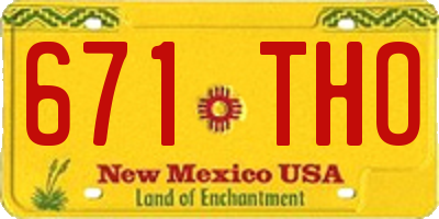 NM license plate 671THO