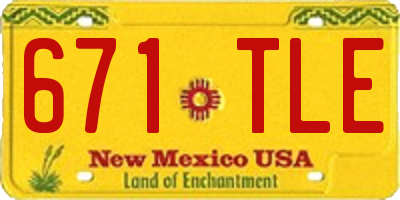 NM license plate 671TLE