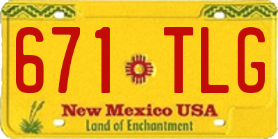 NM license plate 671TLG