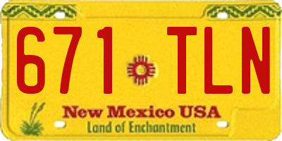 NM license plate 671TLN