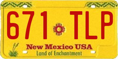 NM license plate 671TLP