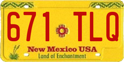NM license plate 671TLQ