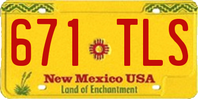 NM license plate 671TLS
