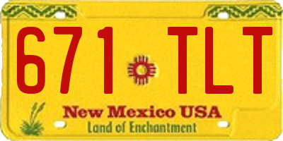 NM license plate 671TLT
