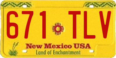 NM license plate 671TLV