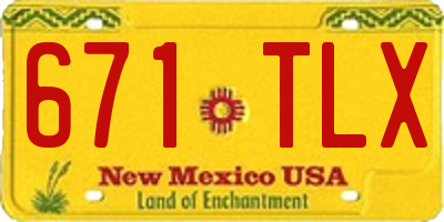 NM license plate 671TLX