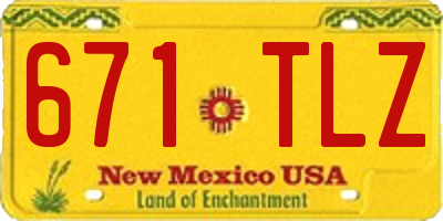 NM license plate 671TLZ