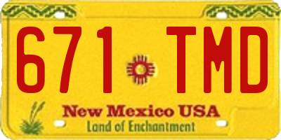 NM license plate 671TMD