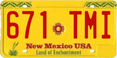 NM license plate 671TMI