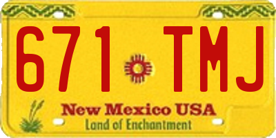 NM license plate 671TMJ