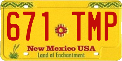 NM license plate 671TMP