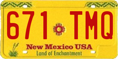 NM license plate 671TMQ