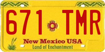 NM license plate 671TMR