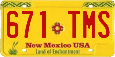 NM license plate 671TMS