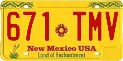 NM license plate 671TMV