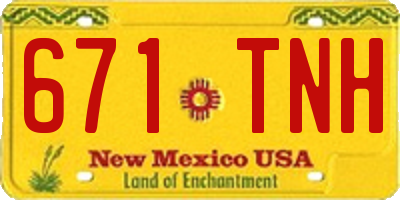 NM license plate 671TNH