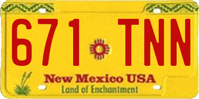NM license plate 671TNN