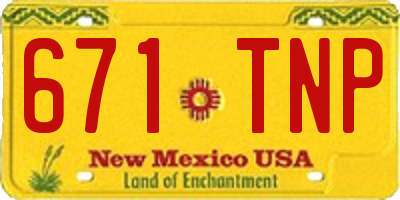 NM license plate 671TNP