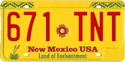 NM license plate 671TNT