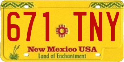 NM license plate 671TNY