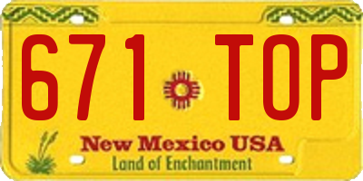 NM license plate 671TOP
