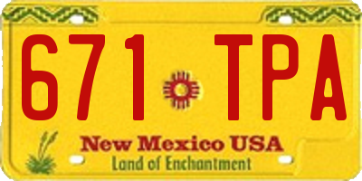 NM license plate 671TPA