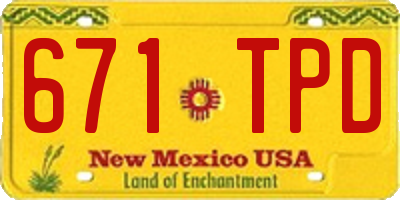 NM license plate 671TPD