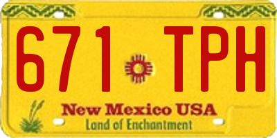 NM license plate 671TPH