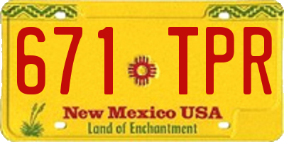 NM license plate 671TPR