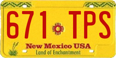 NM license plate 671TPS