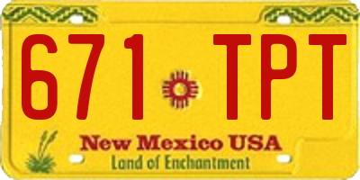 NM license plate 671TPT