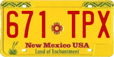 NM license plate 671TPX