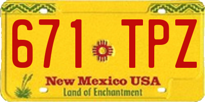NM license plate 671TPZ