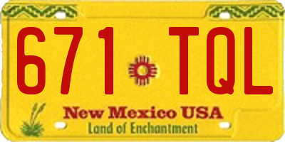 NM license plate 671TQL