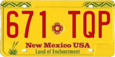 NM license plate 671TQP