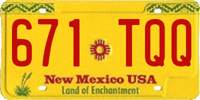 NM license plate 671TQQ