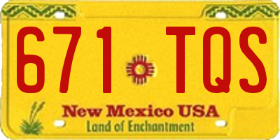 NM license plate 671TQS