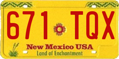 NM license plate 671TQX