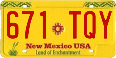 NM license plate 671TQY