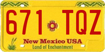 NM license plate 671TQZ
