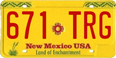 NM license plate 671TRG