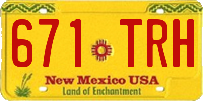 NM license plate 671TRH