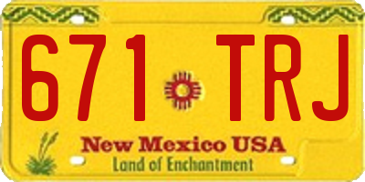 NM license plate 671TRJ