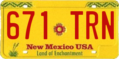 NM license plate 671TRN