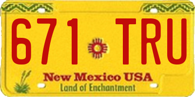 NM license plate 671TRU