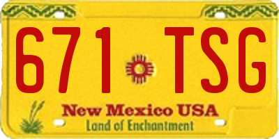 NM license plate 671TSG