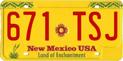 NM license plate 671TSJ