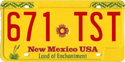 NM license plate 671TST