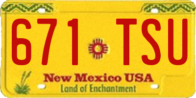 NM license plate 671TSU