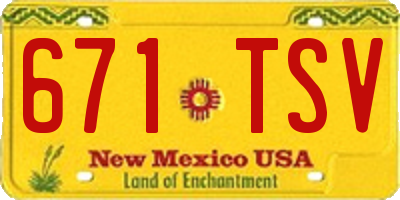NM license plate 671TSV